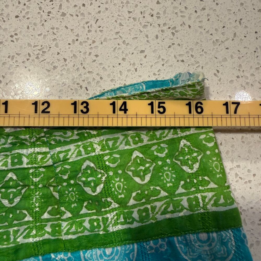 The Territory Ahead 10 Cotton A-Line Midi Skirt Blue Green Festival Boho Hippie - Picture 5 of 6